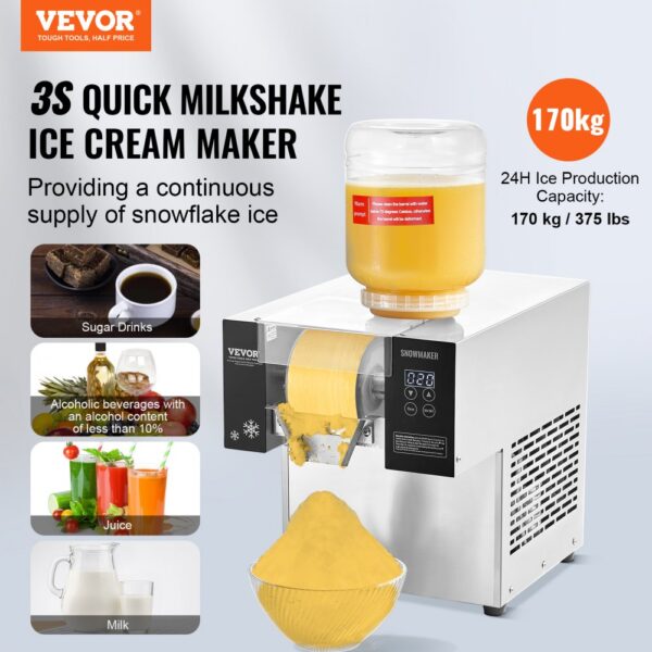 VEVOR Kommerzielle Schneeflocken-Eismaschine Schneeeisbereiter, elektrischer Schneekegel-Maker – Bild 2