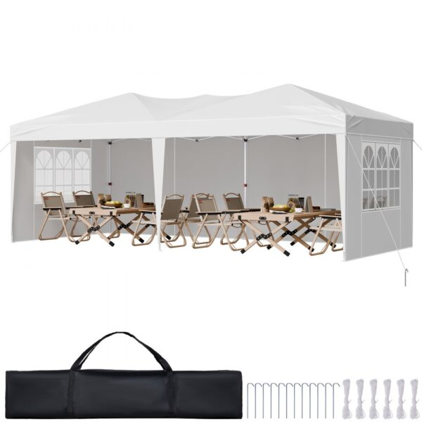 VEVOR Pavillon Faltpavillon, 5,9 x 2,96 x 2,65 m, 3 Höheneinstellungen
