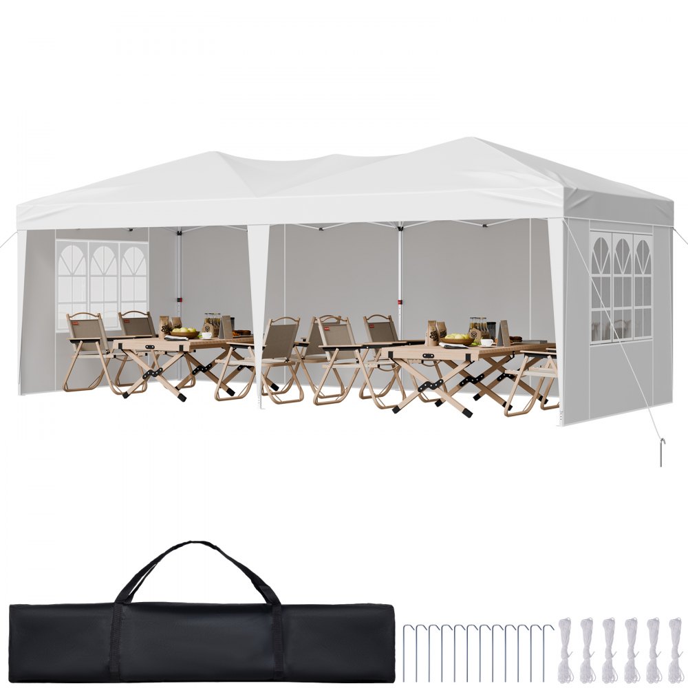 VEVOR Pavillon Faltpavillon, 5,9 x 2,96 x 2,65 m, 3 Höheneinstellungen