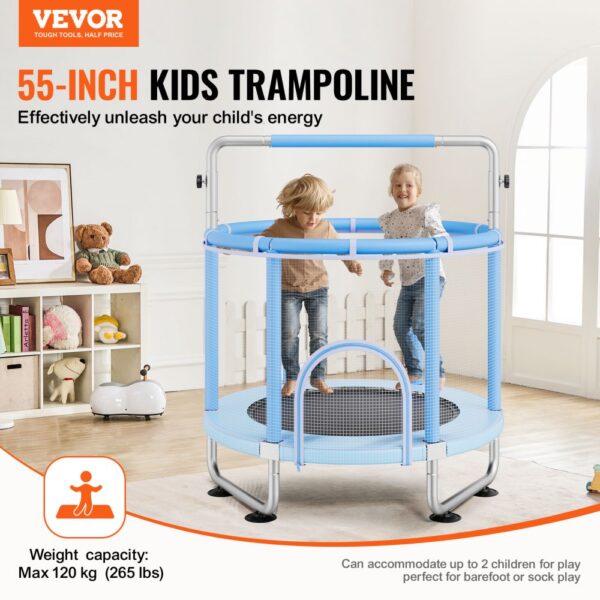 VEVOR Kindertrampolin Trampolin Mini Freizeittrampolin 147 cm für Kleinkinder mit Sicherheitsnetz – Bild 2