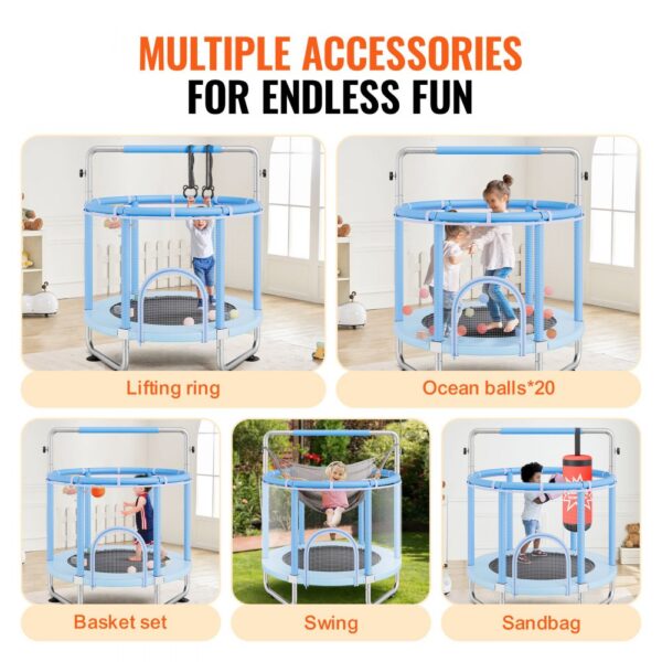 VEVOR Kindertrampolin Trampolin Mini Freizeittrampolin 147 cm für Kleinkinder mit Sicherheitsnetz – Bild 4