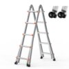 VEVOR Teleskopleiter mit A-Rahmen, 5990 mm Aluminium-Ausziehleiter, 150 kg Tragkraft