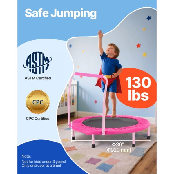 VEVOR Kindertrampolin Outdoor-Trampolin 91,44 cm faltbares Trampolin mit Griff – Bild 2