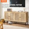 VEVOR Rattanschrank Rattankommode Aufbewahrungsschrank mit 4 magnetischen Türen & verstellbaren Regalen – Bild 2