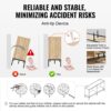 VEVOR Rattanschrank Rattankommode Aufbewahrungsschrank mit 4 magnetischen Türen & verstellbaren Regalen – Bild 5