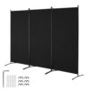 VEVOR Raumteiler 3 Paneele Raumteiler 260 x 184 x 52 cm, Schwarz