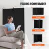 VEVOR Raumteiler 3 Paneele Raumteiler 260 x 184 x 52 cm, Schwarz – Bild 5