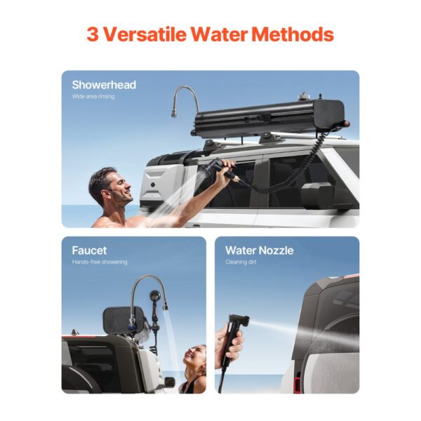 VEVOR Dachgepäckträger-Wassertank Wasserspeicher für Fahrzeuge 15 L mit 2 Spritzschutzplatten und T-Schlitz – Bild 2