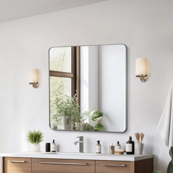 VEVOR Wandspiegel Schminkspiegel Badezimmerspiegel 915 x 915 x 25 mm rechteckiger Spiegel