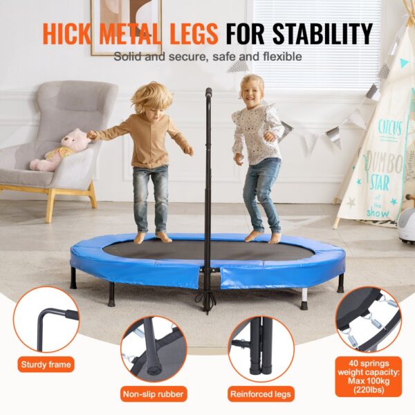 VEVOR Kindertrampolin Indoor / Outdoor-Trampolin faltbares Mini Trampolin mit Griff, Blau – Bild 5