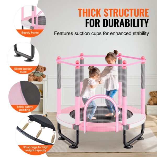 VEVOR Kindertrampolin Outdoor-Trampolin Mini Freizeittrampolin 1545 mm für Kleinkinder mit Sicherheitsnetz – Bild 5 VEVOR Kindertrampolin Outdoor-Trampolin Mini Freizeittrampolin 1545 mm für Kleinkinder mit Sicherheitsnetz – Bild 5