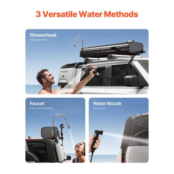 VEVOR Dachgepäckträger-Wassertank Wasserspeicher für Fahrzeuge 17 L mit 2 Spritzschutzplatten und T-Schlitz – Bild 2