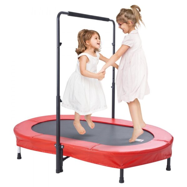 VEVOR Kindertrampolin Indoor / Outdoor-Trampolin faltbares Mini Trampolin mit Griff, rot