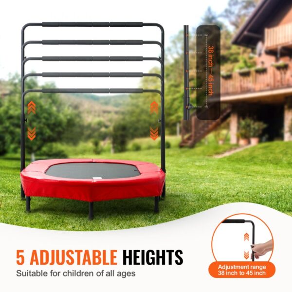 VEVOR Kindertrampolin Indoor / Outdoor-Trampolin faltbares Mini Trampolin mit Griff, rot – Bild 3
