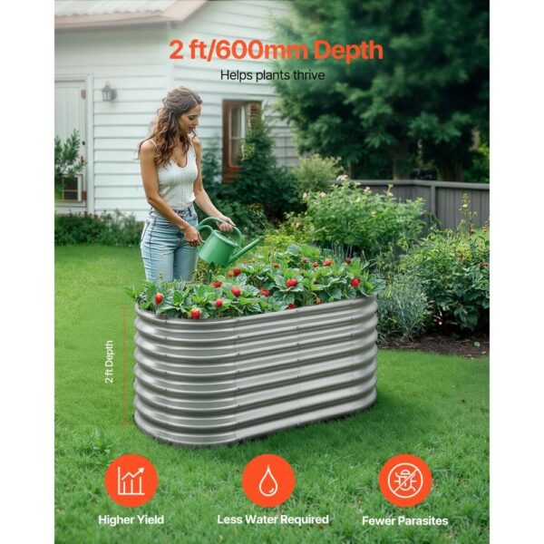 VEVOR Hochbeet Metall 1200x600x600 mm, Pflanzbeet, Pflanzkasten mit offenem Boden & abgerundeten Kanten – Bild 2