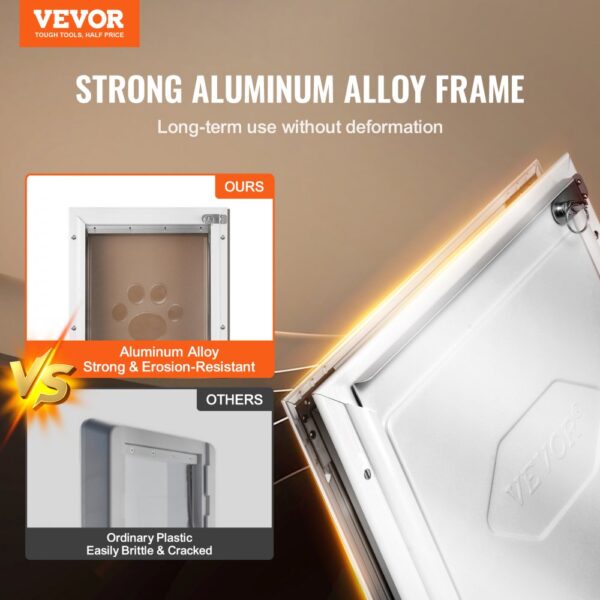 VEVOR Haustierklappe Hundeklappe aus Aluminiumrahmen mit Schloss & Klappensystem 287 x 407 mm – Bild 2 VEVOR Haustierklappe Hundeklappe aus Aluminiumrahmen mit Schloss & Klappensystem 287 x 407 mm – Bild 2
