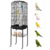 VEVOR Vogelkäfig, 45,7x35,5x151cm, Wellensittichkäfig mit 4 Sitzstangen