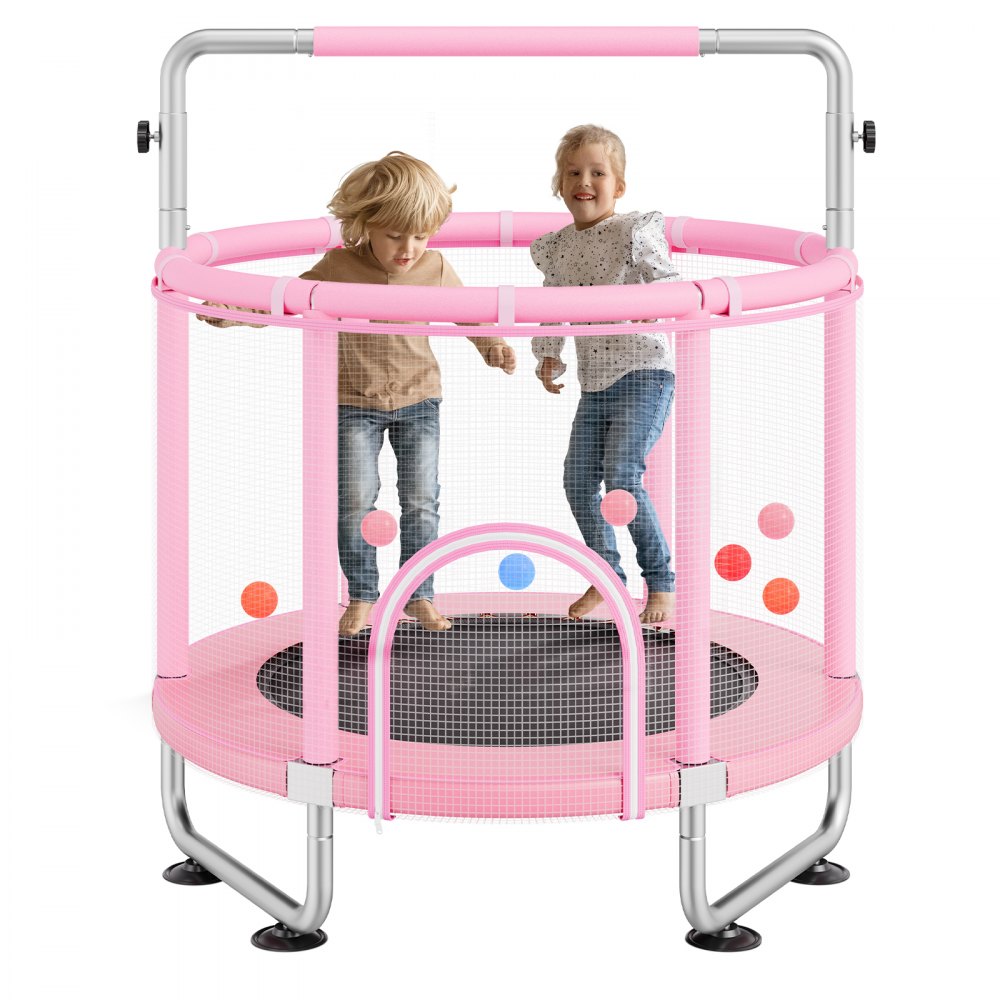 VEVOR Kindertrampolin Trampolin Mini Freizeittrampolin 147 cm für Kleinkinder einstellbar mit Sicherheitsnetz