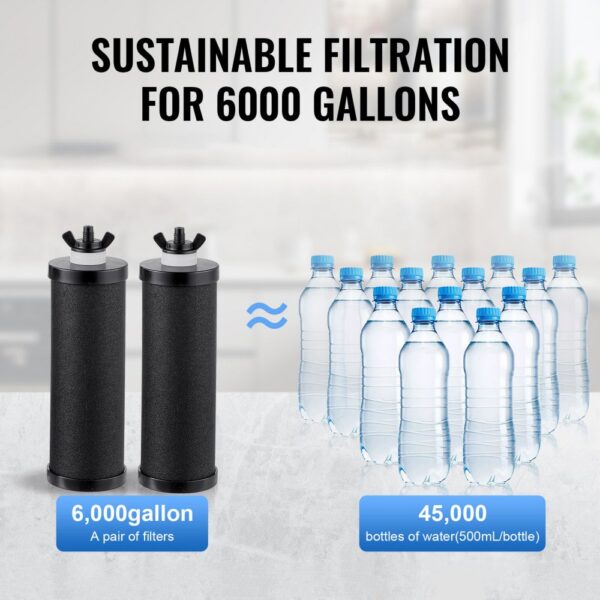 VEVOR Schwerkraft-Wasserfiltersystem, 2,25 G 304 Edelstahl-Arbeitsplatten-Wasserfiltersystem, für Zuhause – Bild 4