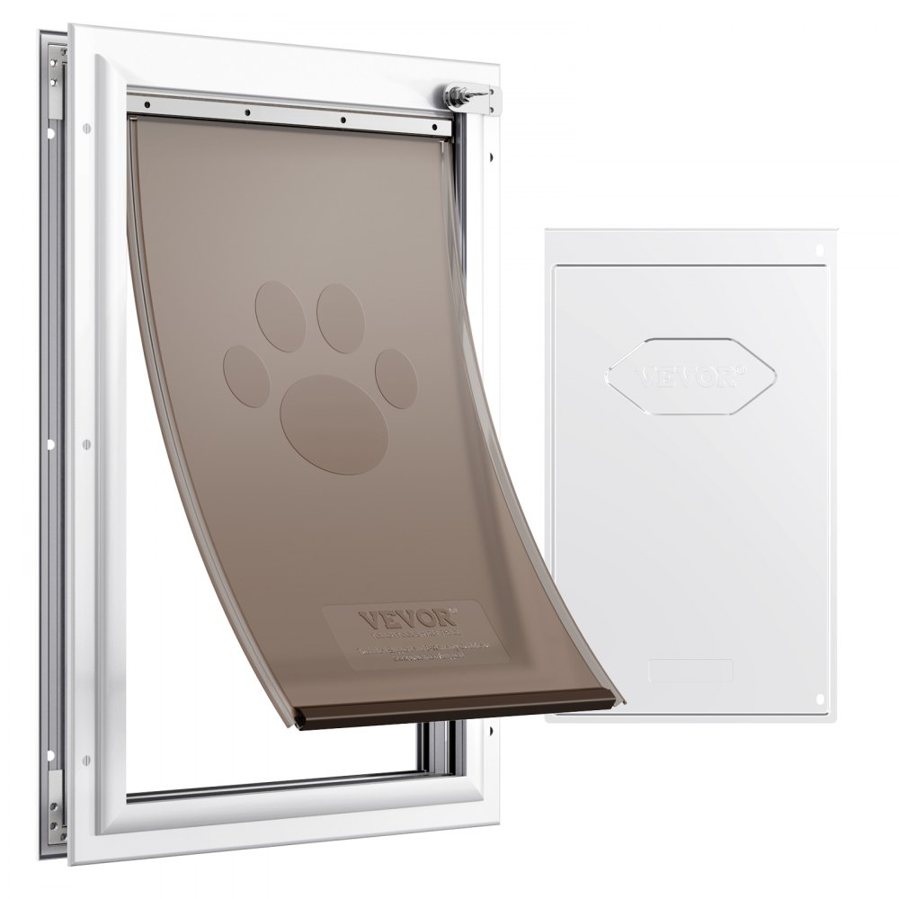 VEVOR Haustierklappe Hundeklappe aus Aluminiumrahmen mit Schloss & Klappensystem 346,1 x 600 mm