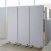 VEVOR Raumteiler 3 Paneele Paravent 1840 x 350 x 1655 mm, für Büro Schlafzimmer Arbeitszimmer, hellgrau