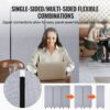 VEVOR Raumteiler 3 Paneele Paravent 1840 x 350 x 1655 mm, für Büro Schlafzimmer Arbeitszimmer, hellgrau – Bild 5