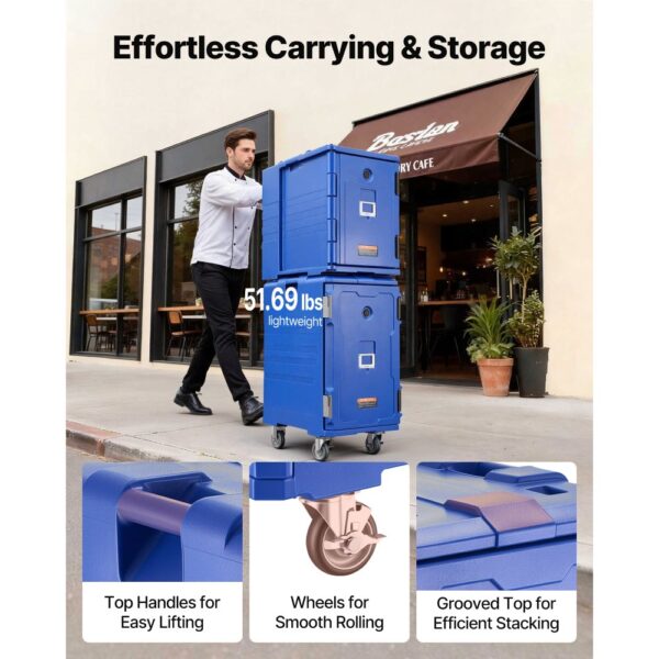 VEVOR Isolierter Speisenbehälterträger Warmhaltebox für Gastronomie 120 L – Bild 5