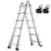 VEVOR Teleskopleiter mit A-Rahmen, 6230 mm kompakte Aluminium-Ausziehleiter, 150 kg Tragkraft