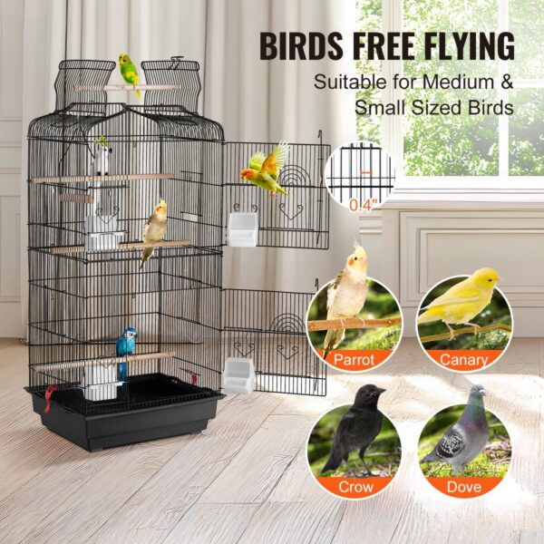 VEVOR Vogelkäfig, 457 x 355 x 925 mm, Vogelhaus für Sittiche, kleine Mönchssittiche – Bild 4