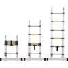VEVOR Teleskopleiter, 1,85-3,79m A-förmige Aluminium-Ausziehleiter, 170 kg Tragkraft mit Stabilisatorstange