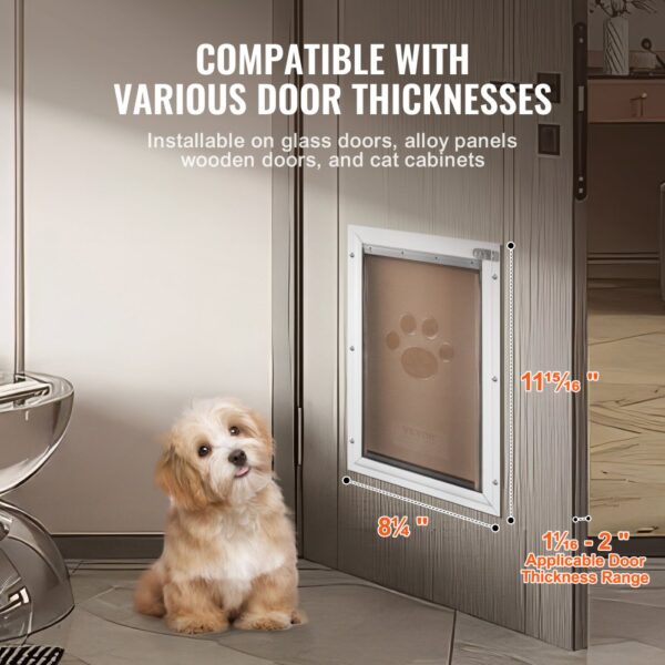 VEVOR Haustierklappe Hundeklappe aus Aluminiumrahmen mit Schloss & Klappensystem 210 x 303 mm – Bild 4