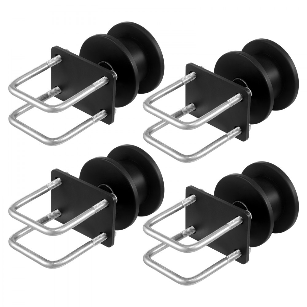 VEVOR Schiebetor-Set 150x293,6mm, Schiebetorrollen mit 4 Schienenrädern, Hochleistungs-Gleitrolle