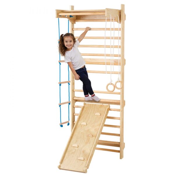 VEVOR Schwedische Leiterwand 15-stufiges Kletterspielzeug aus Holz für Indoor-Spielplätze, 100 kg Tragkraft