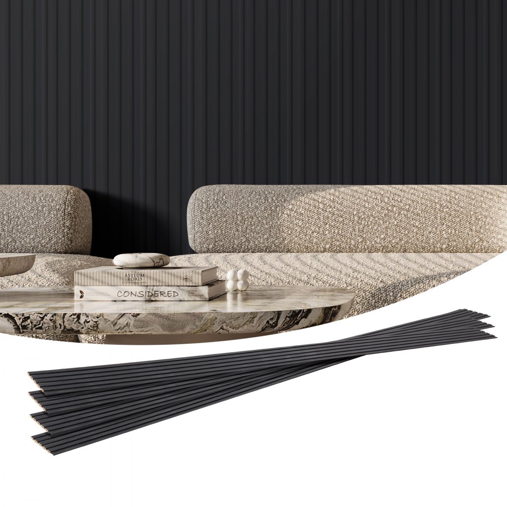 VEVOR Akustikplatte, 2450x166mm, WPC-Akzent-Holzwandpaneele für moderne Innenwände, 8er-Set