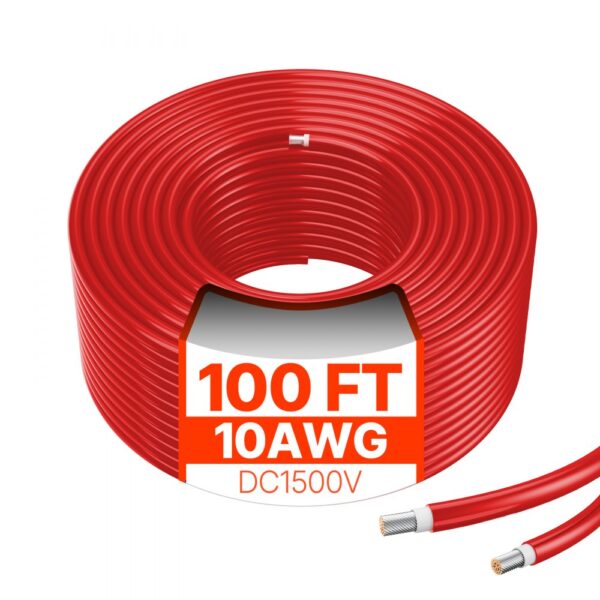 VEVOR 30,48m Solarkabel, 10AWG Kabel, IP67 wasserdichtes PV-Kabel für Solarmodule zu Hause