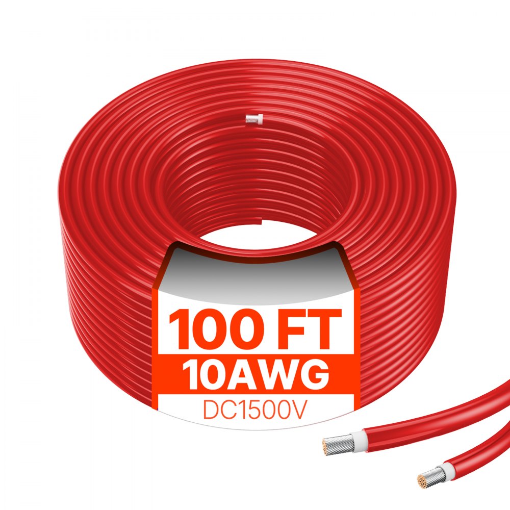 VEVOR 30,48m Solarkabel, 10AWG Kabel, IP67 wasserdichtes PV-Kabel für Solarmodule zu Hause