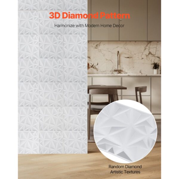 VEVOR 3D-Wandpaneele 33er-Set, 30x30 cm PVC-Moderne minimalistische Wandverkleidung, 2,97 m² Deckkraft – Bild 2 VEVOR 3D-Wandpaneele 33er-Set, 30x30 cm PVC-Moderne minimalistische Wandverkleidung, 2,97 m² Deckkraft – Bild 2