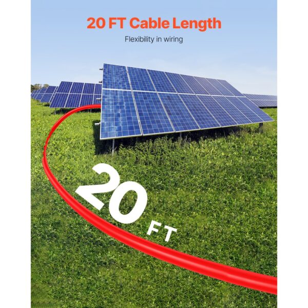 VEVOR 2x Solarkabel Verlängerungskabel Buchsen-/Steckeranschlüssen 10AWG/6 mm² 6,1m – Bild 3