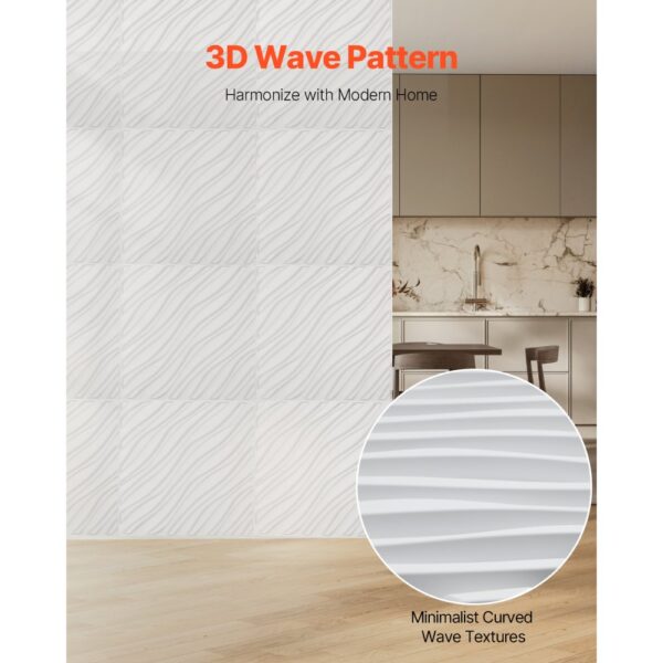 VEVOR 3D-Wandpaneele, 12er-Set, 50x50 cm PVC-Moderne minimalistische Wandverkleidung – Bild 2