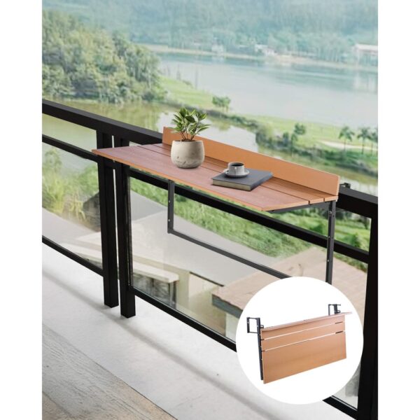 VEVOR Balkon-Hängetisch, 1000x345mm, klappbarer Balkonhängetisch, 5-stufig verstellbar
