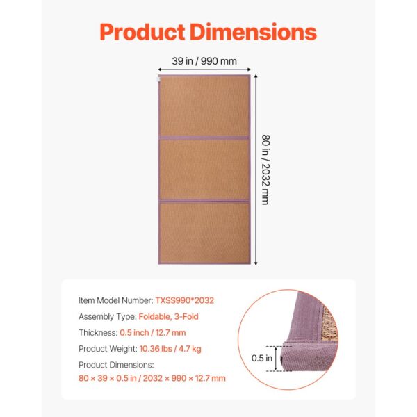 VEVOR japanische Tatami Matte faltbare Tatami-Matratze aus Rattan (2032 x 990 mm), leicht zu reinigen – Bild 2