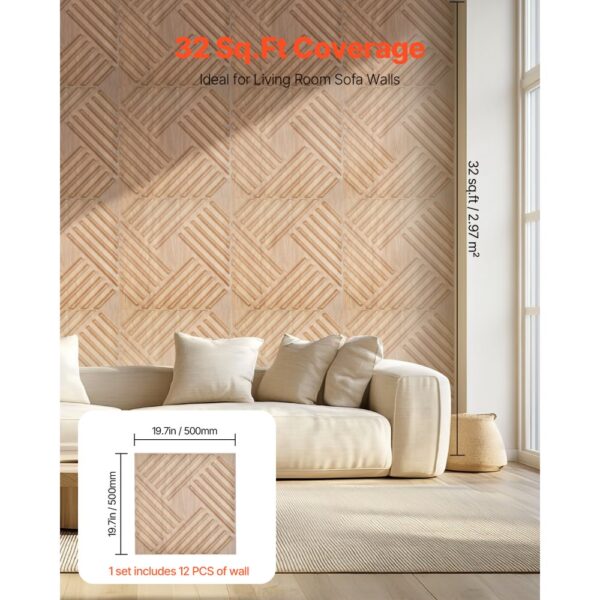 VEVOR 3D-Wandpaneele, 12er-Set, 150x50cm PVC-Wandverkleidung im modernen minimalistischen Stil – Bild 5