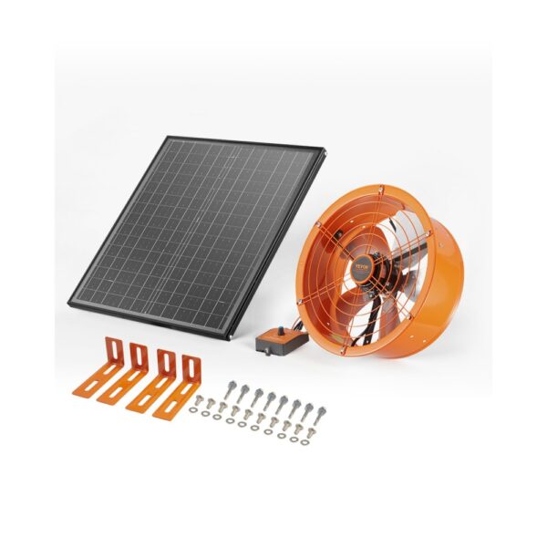 VEVOR Solar Ventilator, 400 x 150 mm, Solar Powered Fan, 1300 CFM Luftstromkapazität