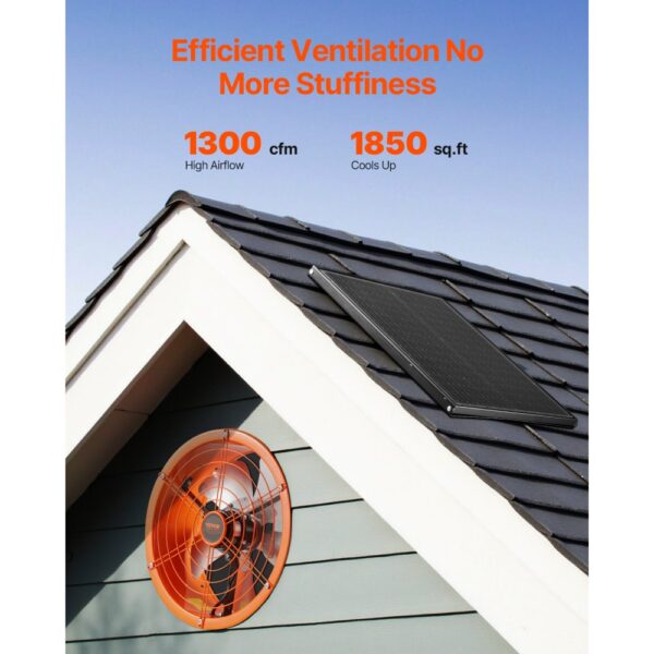 VEVOR Solar Ventilator, 400 x 150 mm, Solar Powered Fan, 1300 CFM Luftstromkapazität – Bild 2