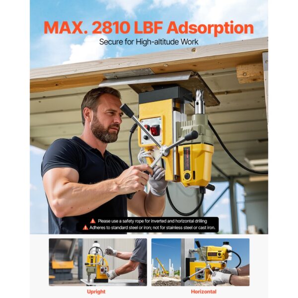 VEVOR Magnetbohrmaschine Kernbohrmaschine 1400 W (40 mm Bohrdurchmesser), 800 U/min Drehzahl – Bild 4