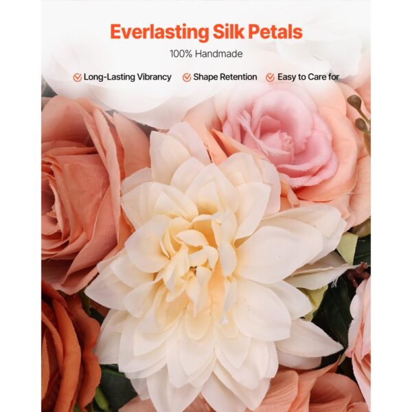 VEVOR Hochzeit Bogen, orangefarbene Blumen für Traubogen mit Vorhängen (5er-Pack), 2 Blumenarrangements – Bild 4