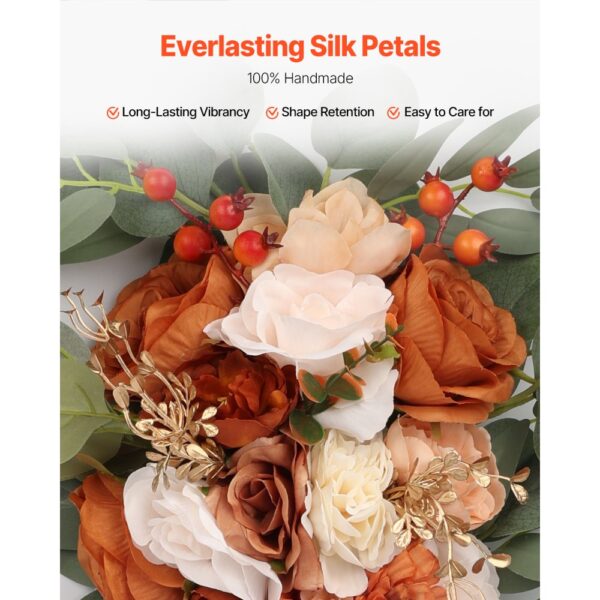 VEVOR Blumenset für Hochzeit Bogen, orangefarbene Blumen für Traubogen mit Vorhängen (4er-Set) – Bild 4