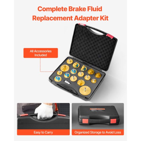 VEVOR Brake Master Entlüfterset 17-teilig professionelles Bremsentlüfter-Adapterset mit komplettem Set – Bild 3