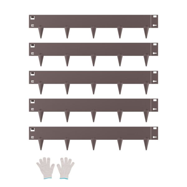 VEVOR Rasenkante, 5er Pack, 990x181x1,5 mm, biegbare Beetumrandung, robuste Gartenpalisade