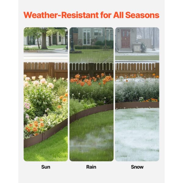 VEVOR Rasenkante, 5er Pack, 990x181x1,5 mm, biegbare Beetumrandung, robuste Gartenpalisade – Bild 3